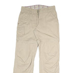 OXYLINE Womens Beige Relaxed Straight Trousers W31 L32 Casual Zip Pocket