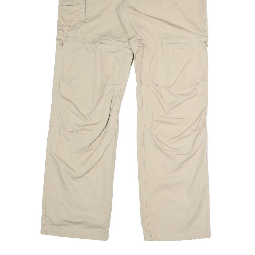 OXYLINE Womens Beige Relaxed Straight Trousers W31 L32 Casual Zip Pocket