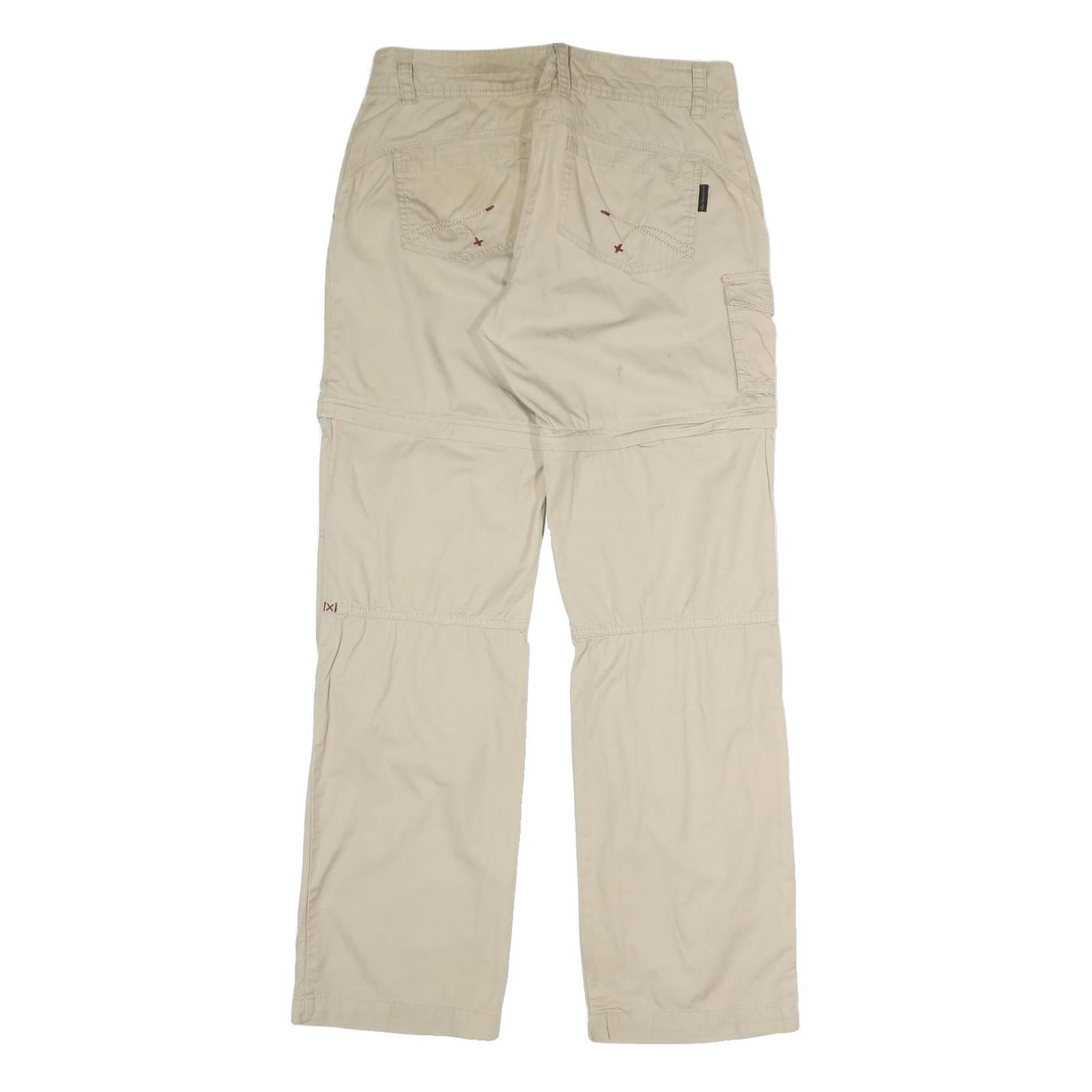 OXYLINE Womens Beige Relaxed Straight Trousers W31 L32 Casual Zip Pocket