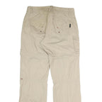 OXYLINE Womens Beige Relaxed Straight Trousers W31 L32 Casual Zip Pocket