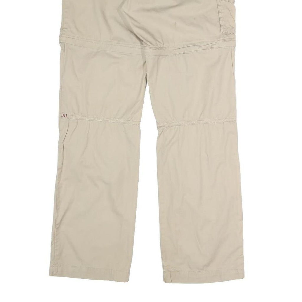 OXYLINE Womens Beige Relaxed Straight Trousers W31 L32 Casual Zip Pocket