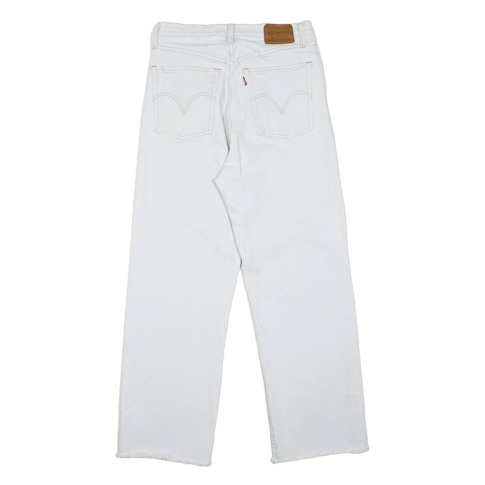 LEVI'S Premium E Womens Jeans White Relaxed Straight Denim Raw W29 L27 Button