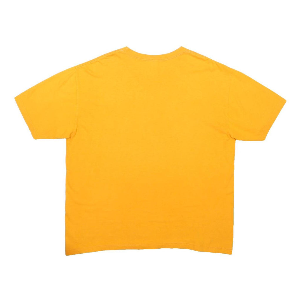TOMMY JEANS Mens Yellow Graphic T-Shirt L Short Sleeve Crew Neck Cotton
