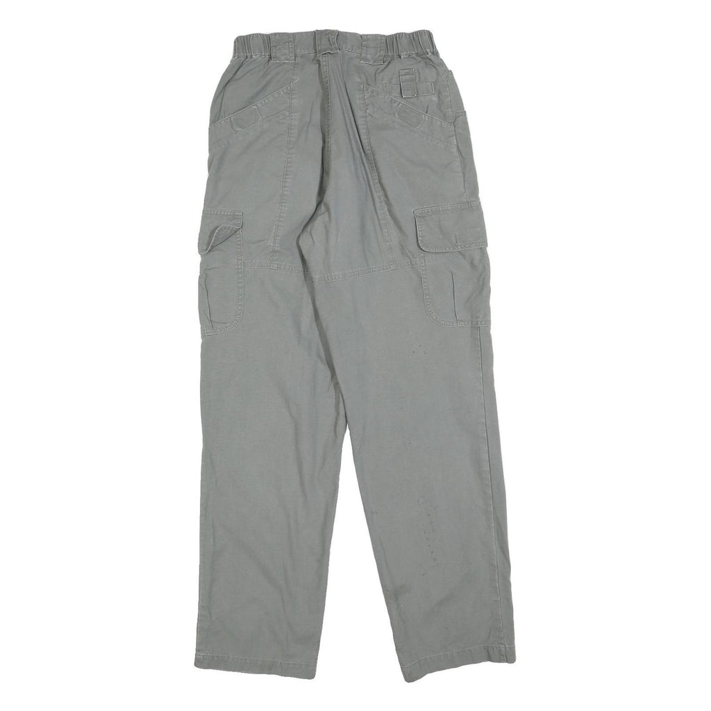 COLUMBIA Mens Cotton Blend Grey Regular Cargo Trousers W26 L32 Zip Closure