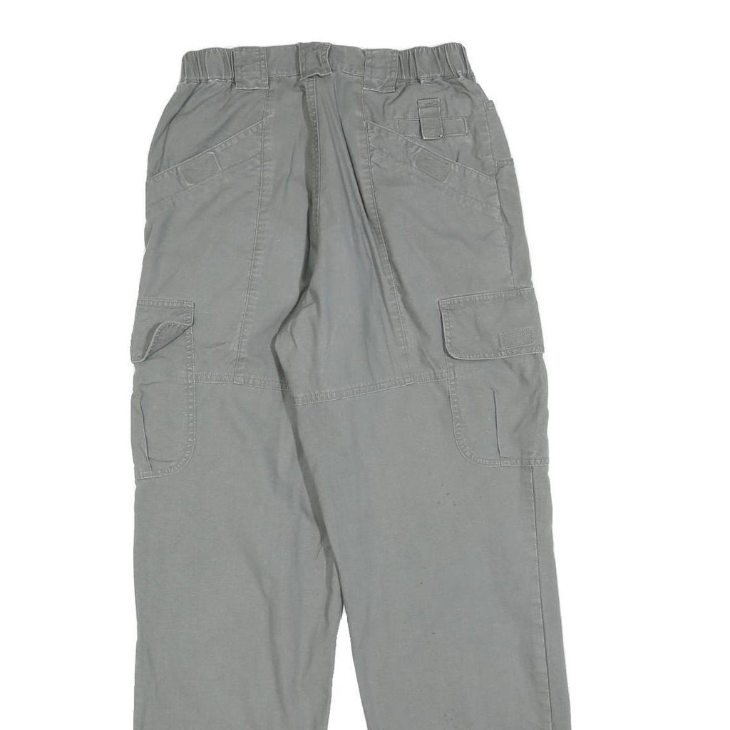COLUMBIA Mens Cotton Blend Grey Regular Cargo Trousers W26 L32 Zip Closure