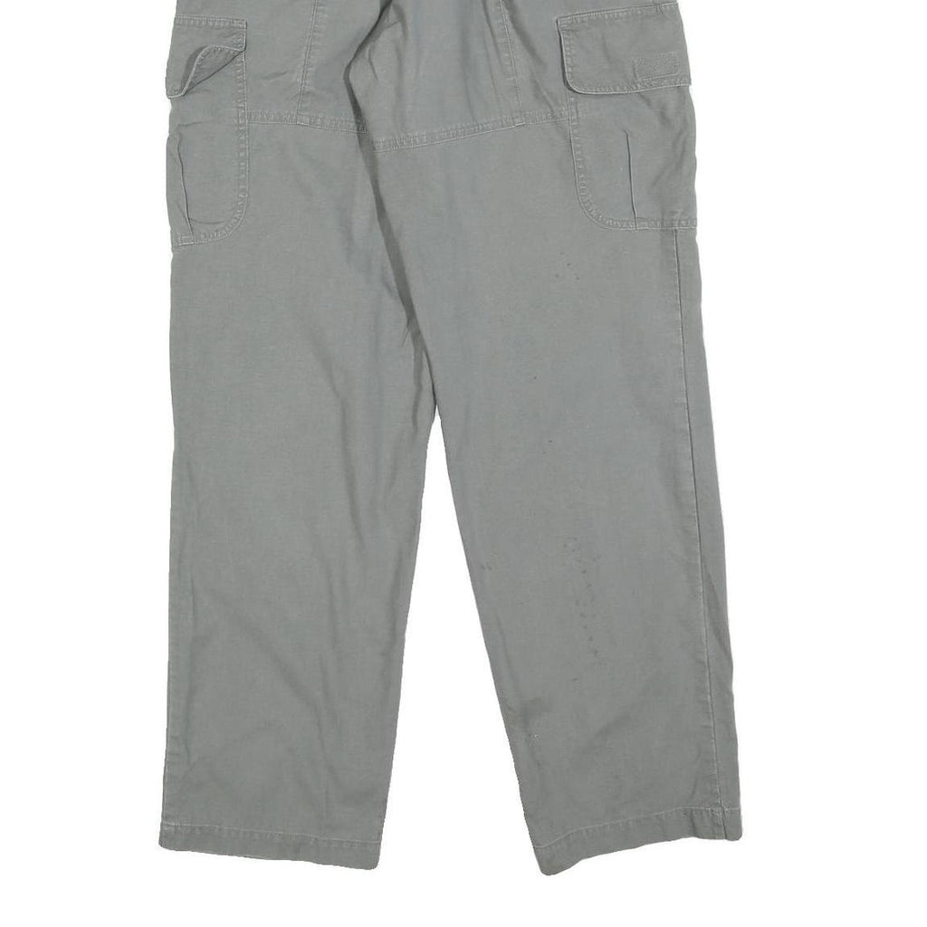 COLUMBIA Mens Cotton Blend Grey Regular Cargo Trousers W26 L32 Zip Closure