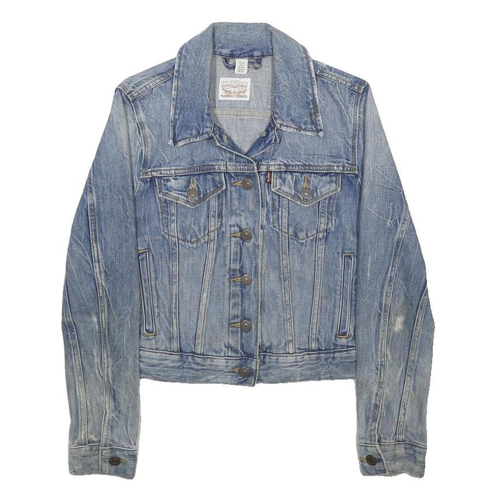 LEVI'S Womens Blue Denim Jacket XS Cotton Button Closure Classic Fit Casual