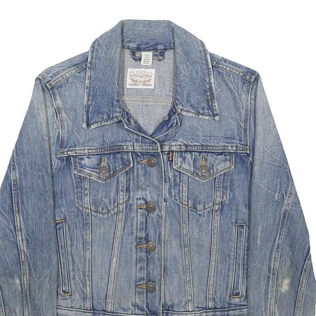 LEVI'S Womens Blue Denim Jacket XS Cotton Button Closure Classic Fit Casual