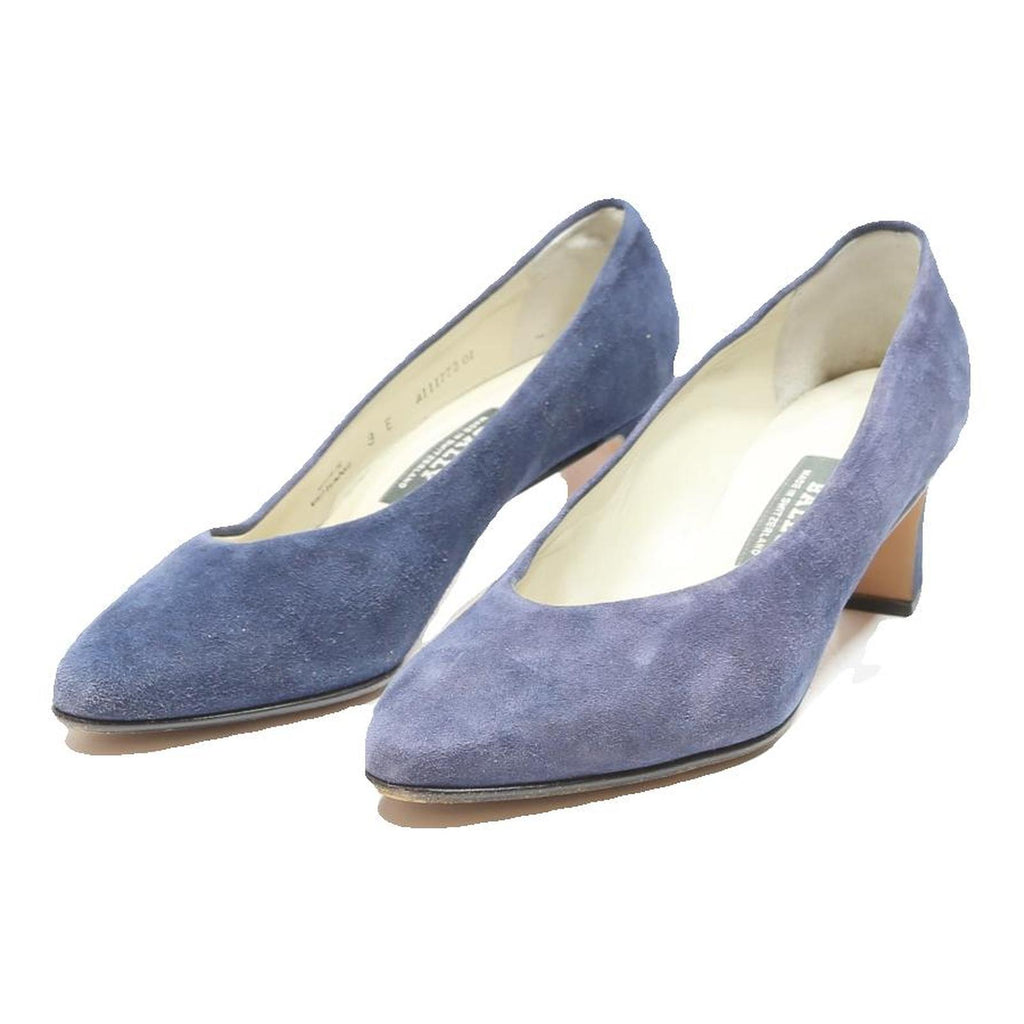 BALLY Womens Classic Synthetic Blue Mid Heel Court Shoes UK 3 Elegant Style