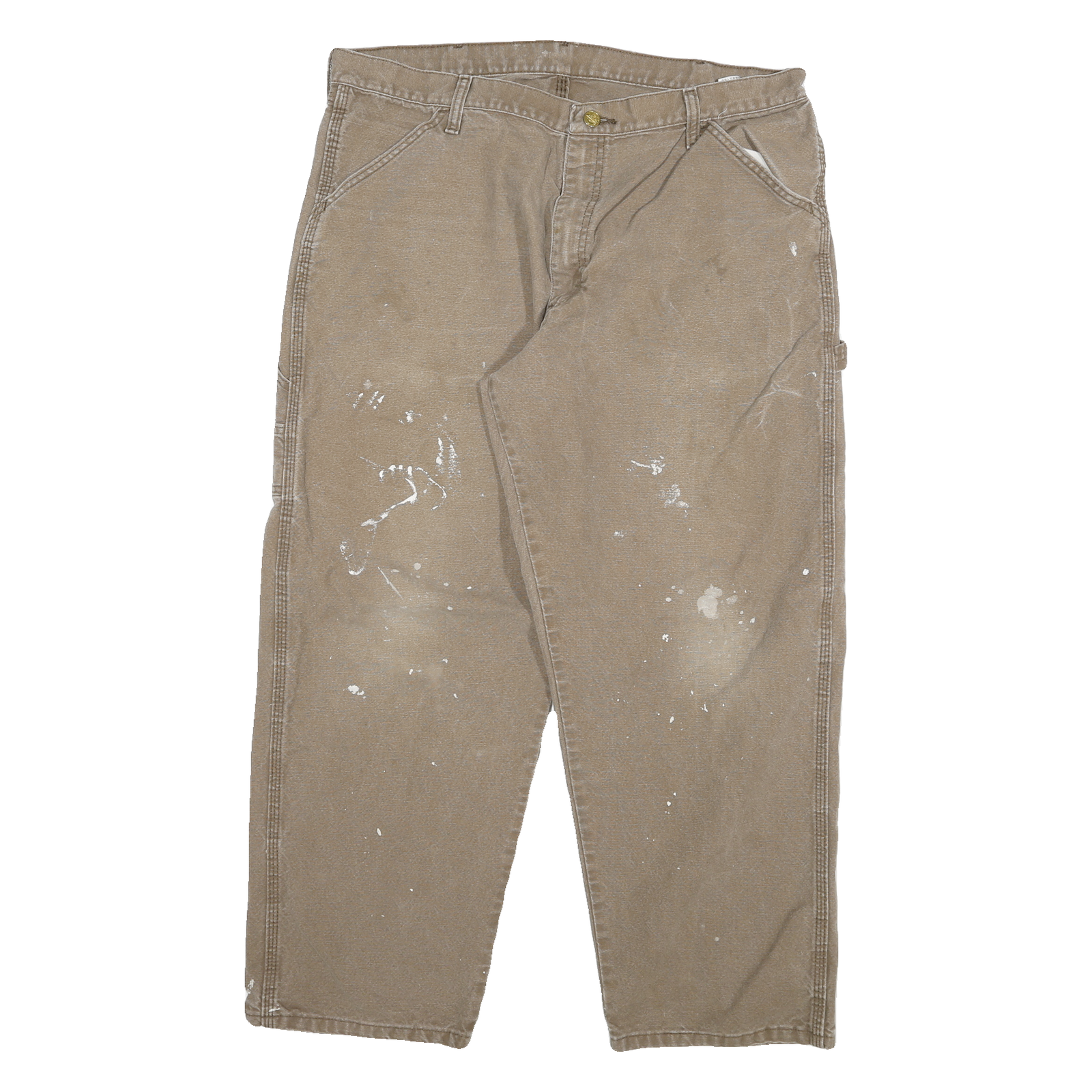 DICKIES Mens Jeans Beige Relaxed Straight Denim Medium W38 L30 Workwear Zip