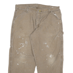 DICKIES Mens Jeans Beige Relaxed Straight Denim Medium W38 L30 Workwear Zip