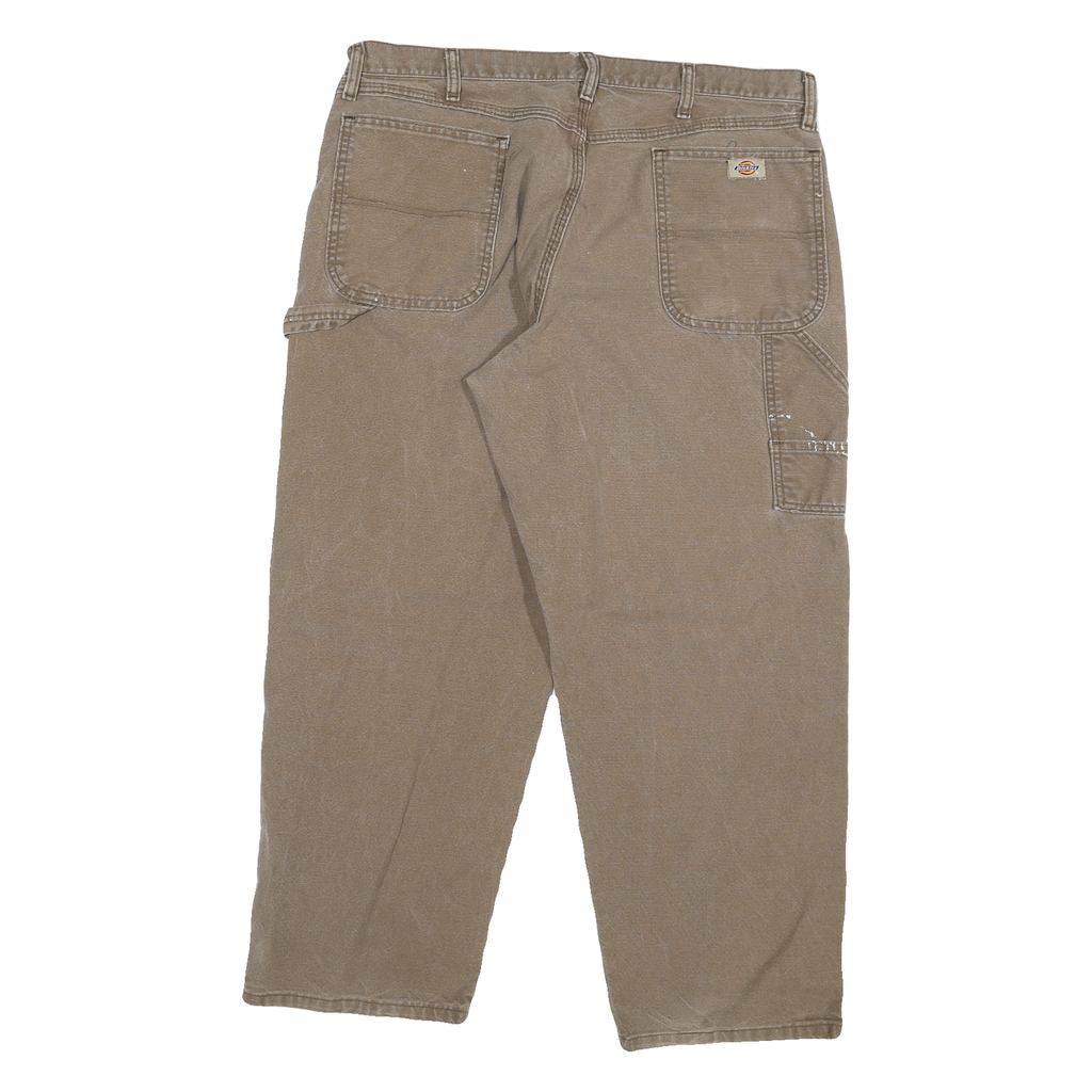 DICKIES Mens Jeans Beige Relaxed Straight Denim Medium W38 L30 Workwear Zip