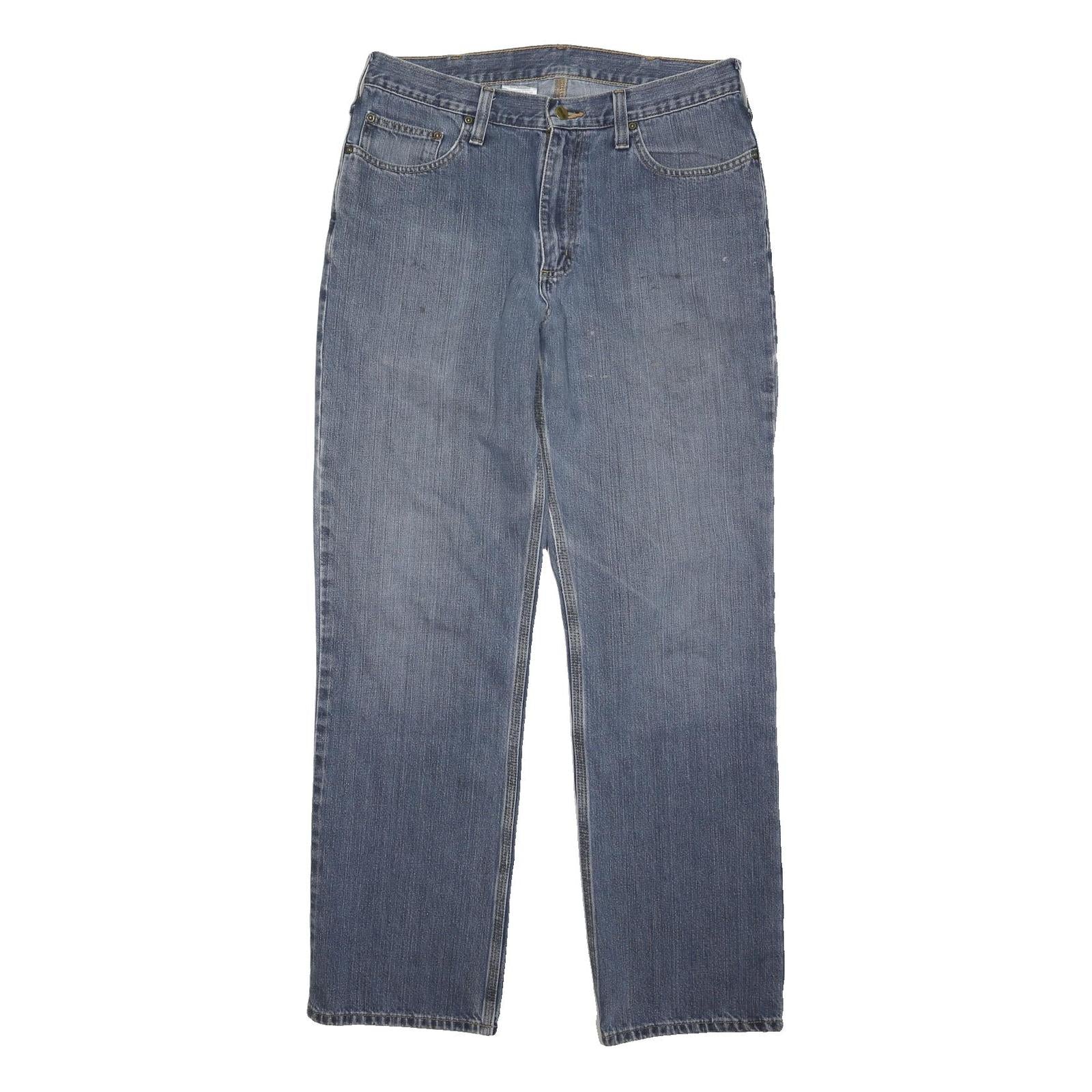 CARHARTT Mens Jeans Blue Regular Straight Denim Medium W34 L33 Workwear