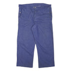 SIRNA Mens Cotton Blend Navy Relaxed Straight Trousers W38 L26 Casual Comfort