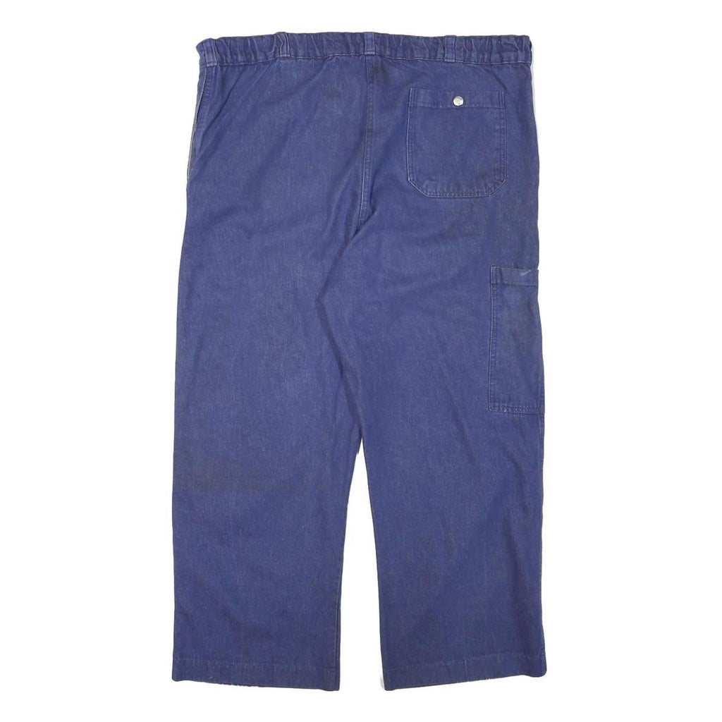 SIRNA Mens Cotton Blend Navy Relaxed Straight Trousers W38 L26 Casual Comfort