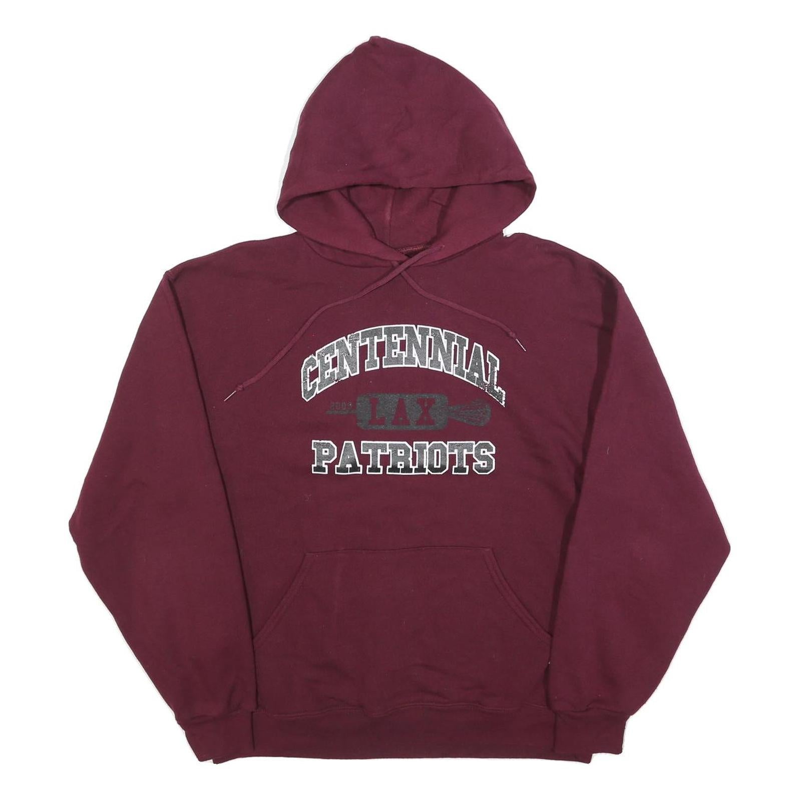 RUSSELL ATHLETIC Mens Maroon Centennial Lax Patriots Hoodie M Cotton Blend