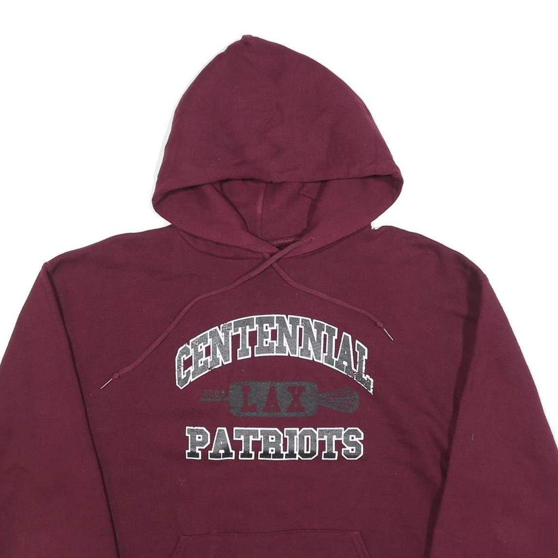 RUSSELL ATHLETIC Mens Maroon Centennial Lax Patriots Hoodie M Cotton Blend