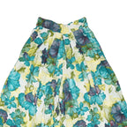 BRIGITTE BOTH Womens Polyester Blend Blue & Green Floral Loose Wide-Leg Trousers