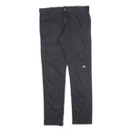 DICKIES Mens Cotton Blend Black Regular Straight Trousers W32 L32 Workwear Zip