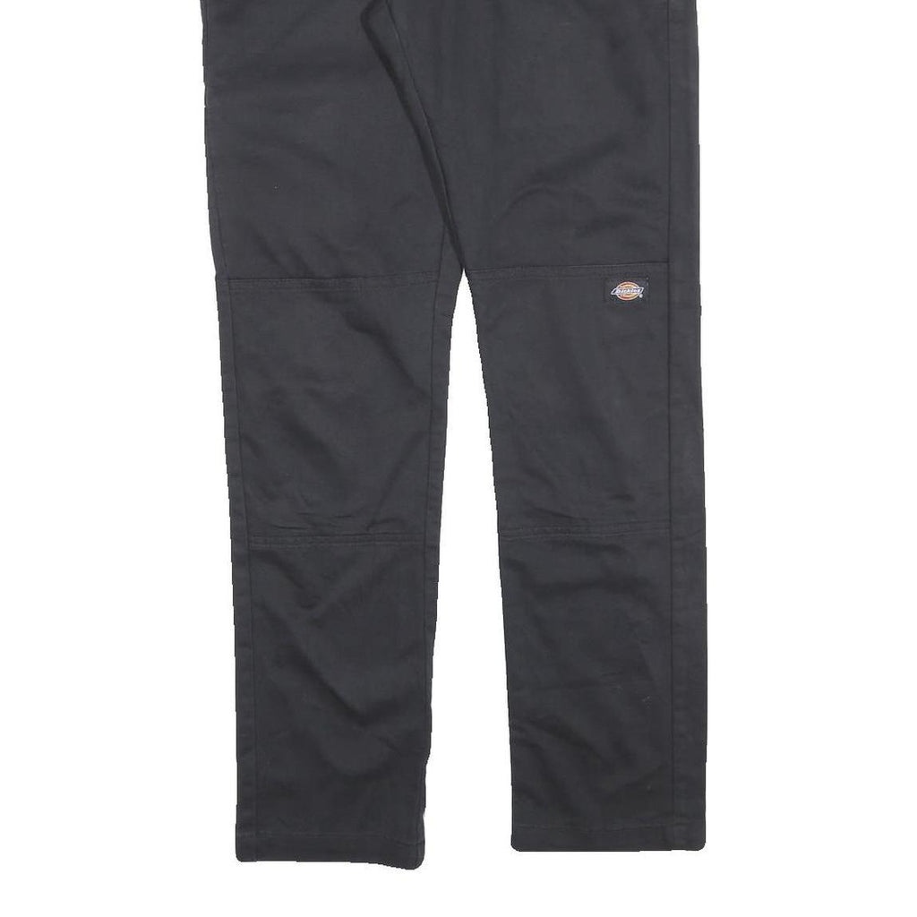 DICKIES Mens Cotton Blend Black Regular Straight Trousers W32 L32 Workwear Zip