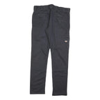 DICKIES Mens Cotton Blend Black Regular Straight Trousers W32 L32 Workwear Zip