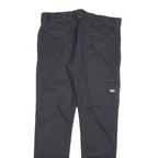 DICKIES Mens Cotton Blend Black Regular Straight Trousers W32 L32 Workwear Zip