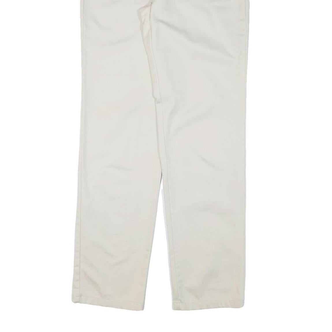 DOCKERS Womens Cotton Blend White Regular Fit Straight Leg Trousers W30 L33