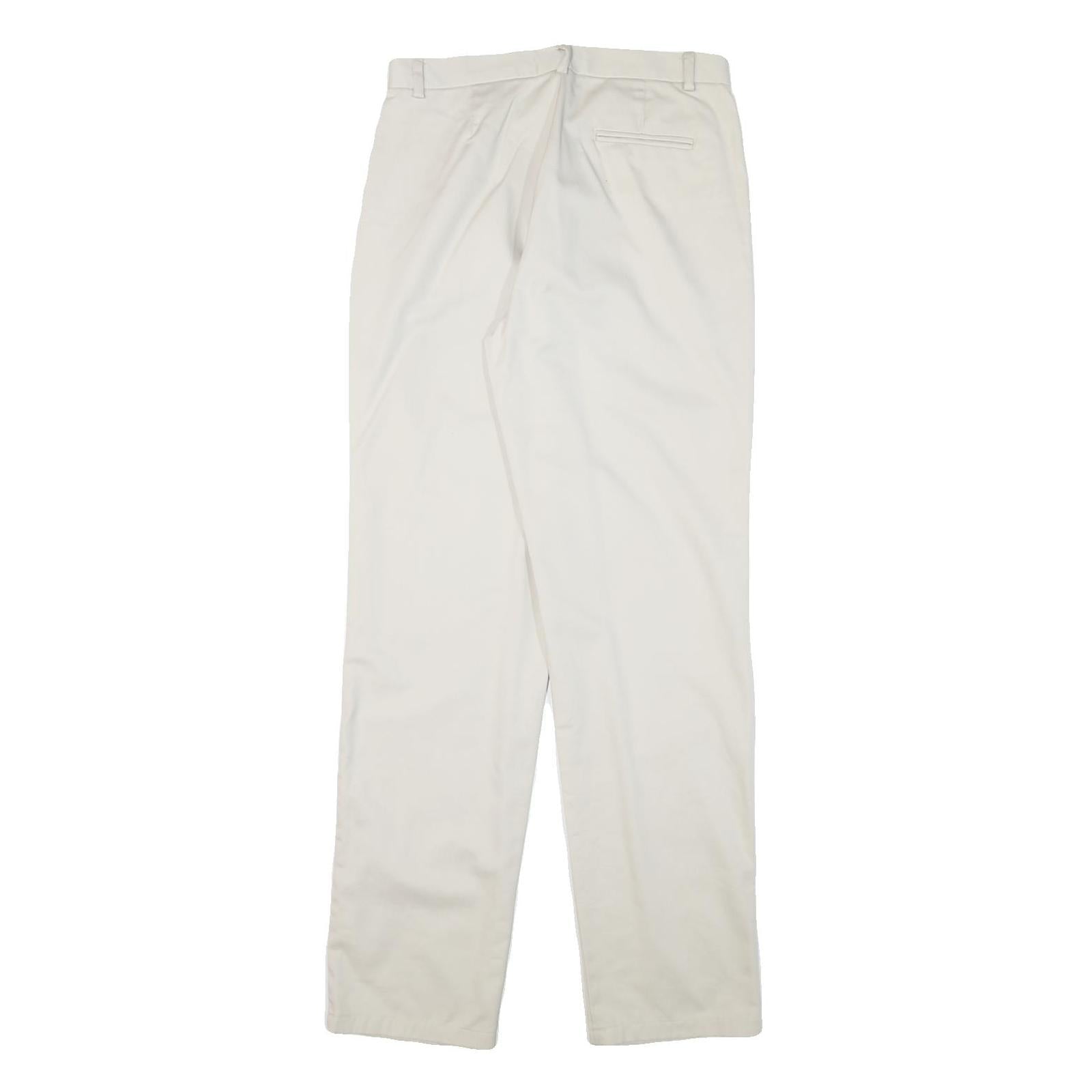 DOCKERS Womens Cotton Blend White Regular Fit Straight Leg Trousers W30 L33