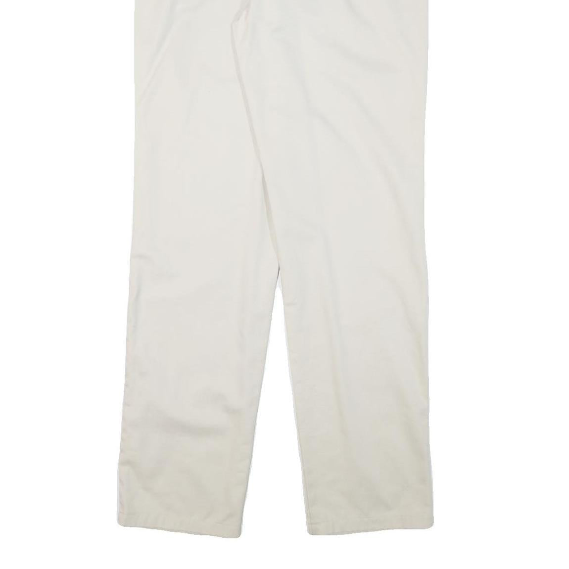 DOCKERS Womens Cotton Blend White Regular Fit Straight Leg Trousers W30 L33