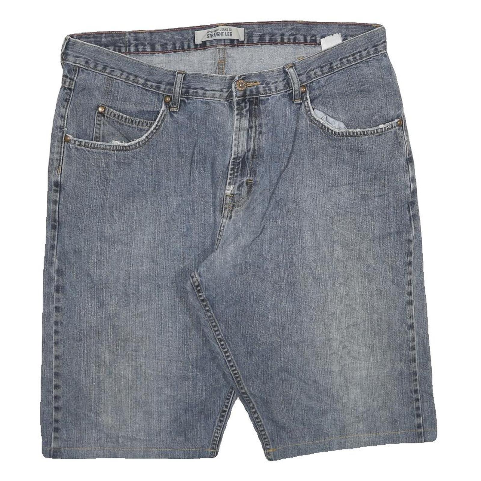 WRANGLER Mens Denim Blue Casual Shorts 2XL W36 Cotton Blend Comfortable Fit