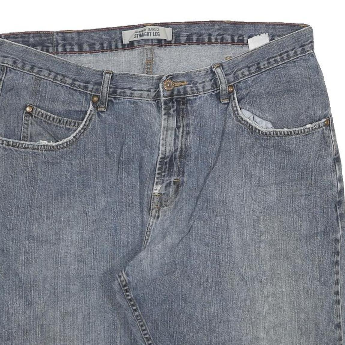 WRANGLER Mens Denim Blue Casual Shorts 2XL W36 Cotton Blend Comfortable Fit