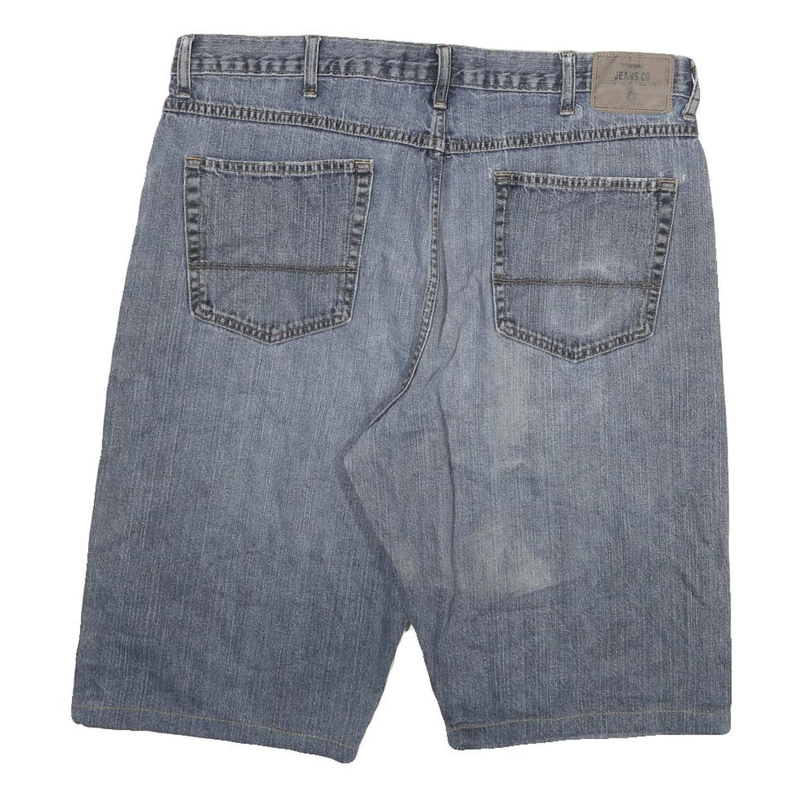 WRANGLER Mens Denim Blue Casual Shorts 2XL W36 Cotton Blend Comfortable Fit