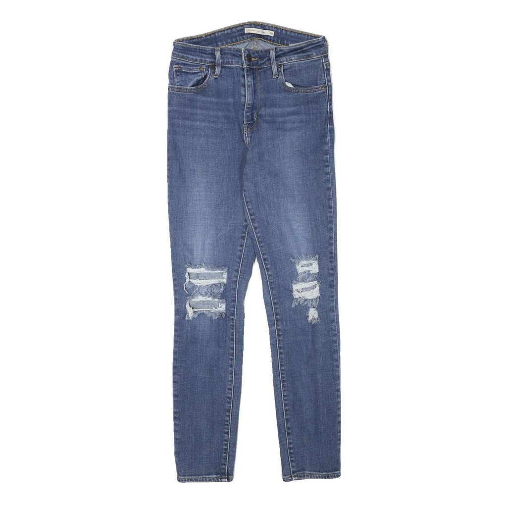 LEVI'S Womens Blue Slim Skinny Denim Medium W24 L26 Ripped Casual Jeans