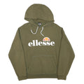 ELLESSE Womens Green Cotton Blend Pullover Hoodie UK 14 Logo Sweatshirt