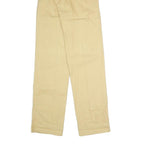 CLARK Womens Cotton Blend Beige Relaxed Straight Trousers W25 L37 Zip Casual