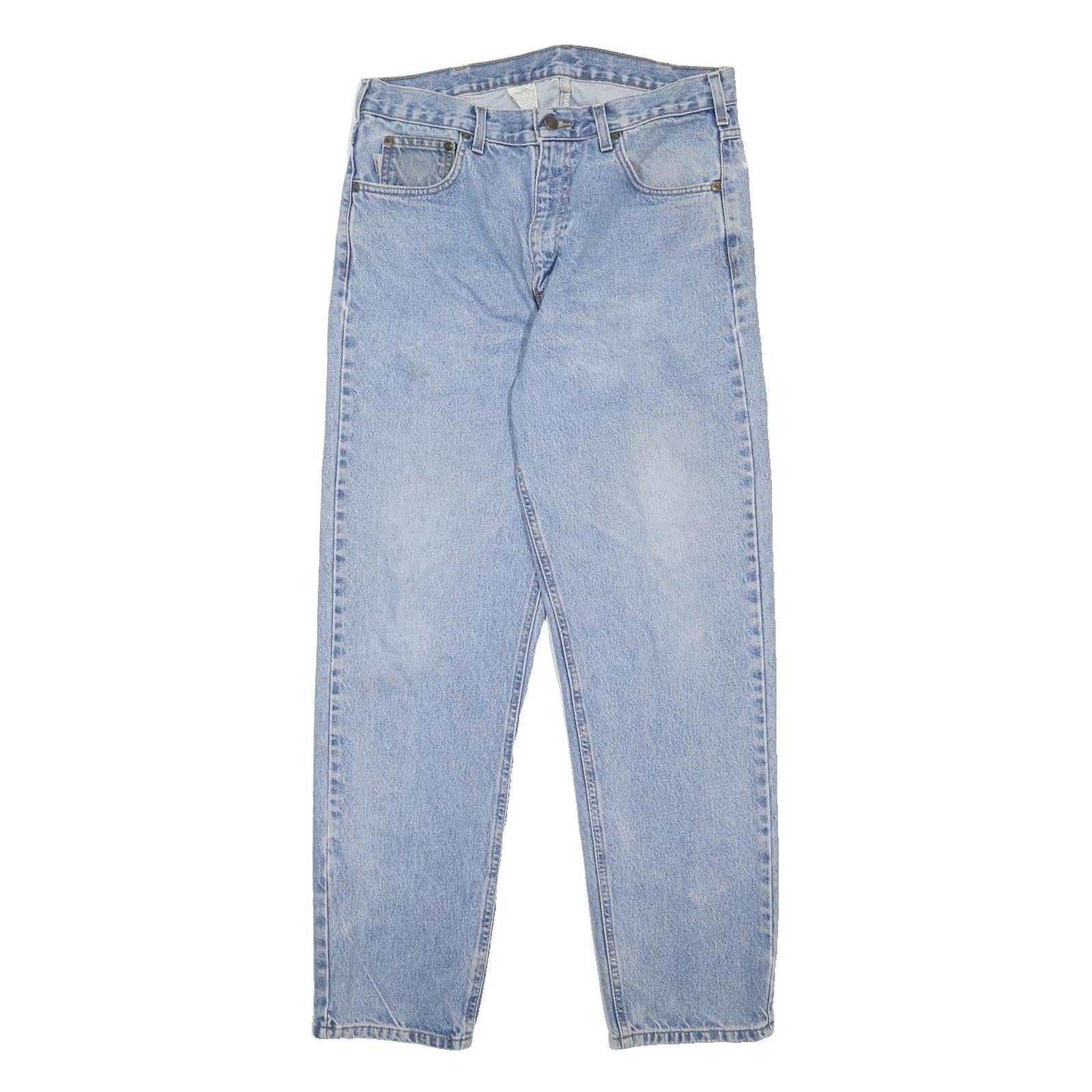 CARHARTT Mens Relaxed Cotton Denim Light Blue Jeans W34 L32 Zip Pocket