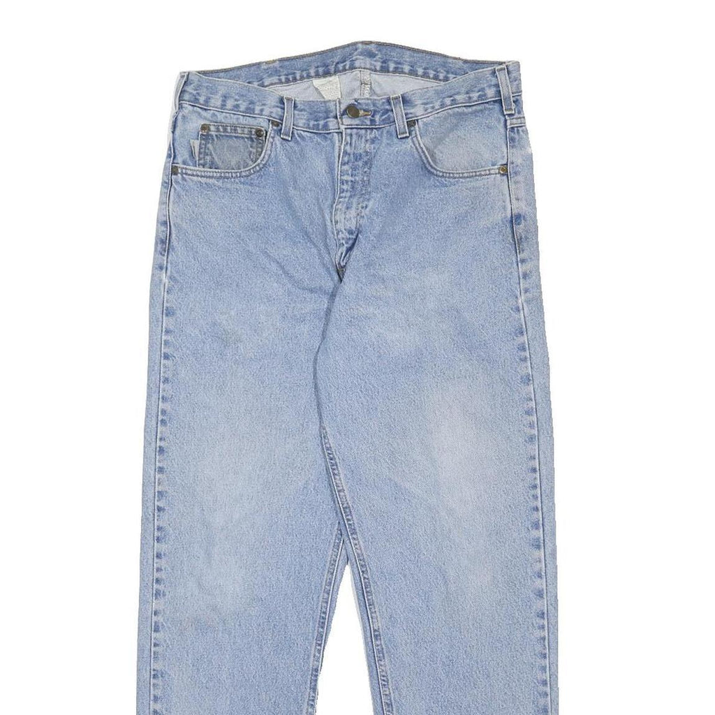 CARHARTT Mens Relaxed Cotton Denim Light Blue Jeans W34 L32 Zip Pocket