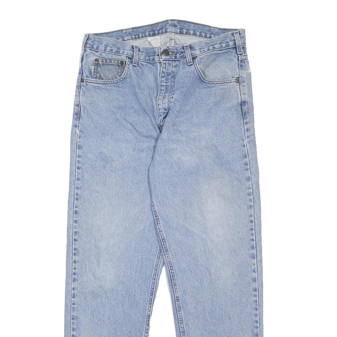 CARHARTT Mens Relaxed Cotton Denim Light Blue Jeans W34 L32 Zip Pocket