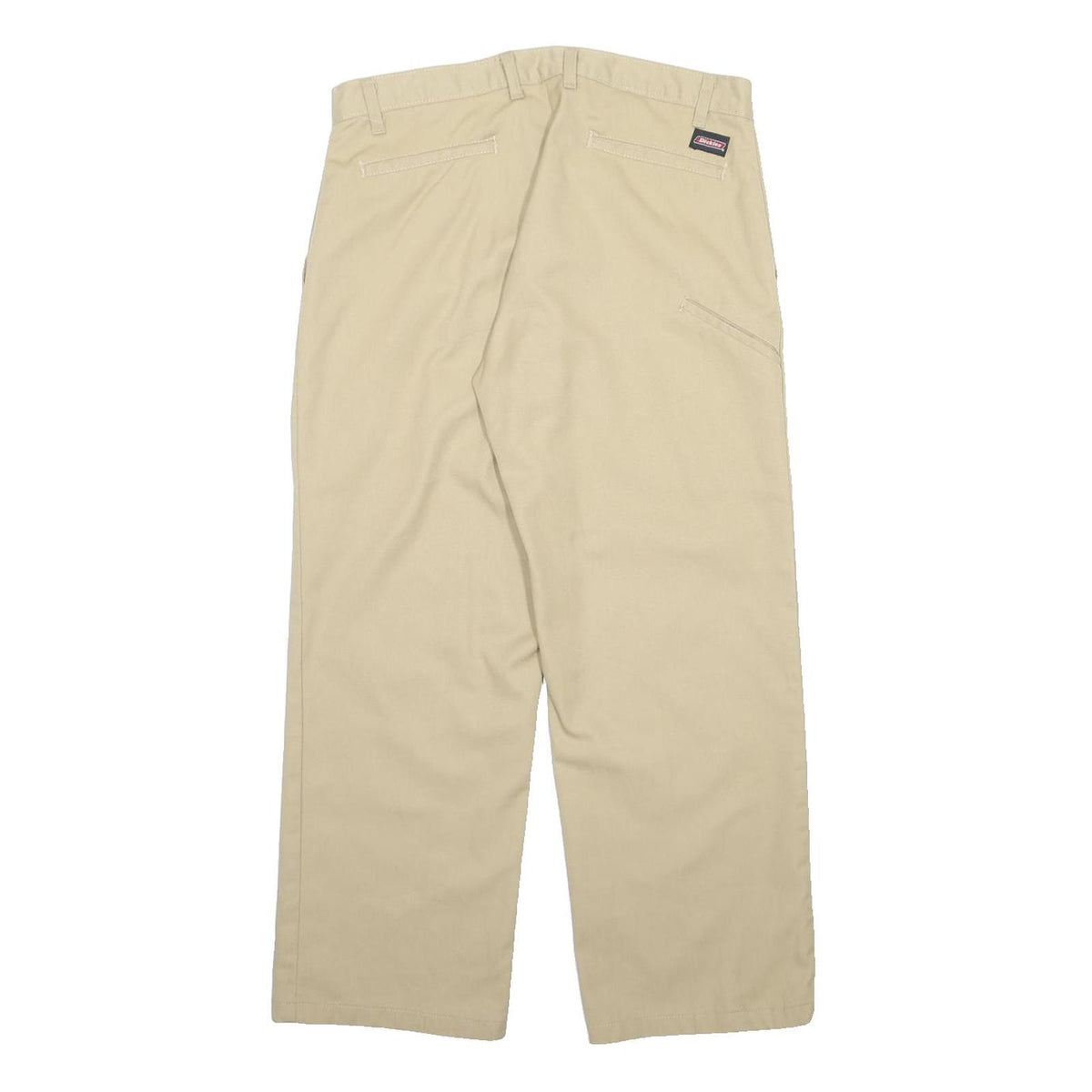 DICKIES Mens Beige Regular Straight Twill Polyester Blend Trousers W34 L30