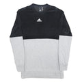 ADIDAS Girls Black & Grey Crew Neck 14Y Cotton Blend Sweatshirt