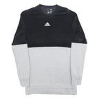 ADIDAS Girls Black & Grey Crew Neck 14Y Cotton Blend Sweatshirt