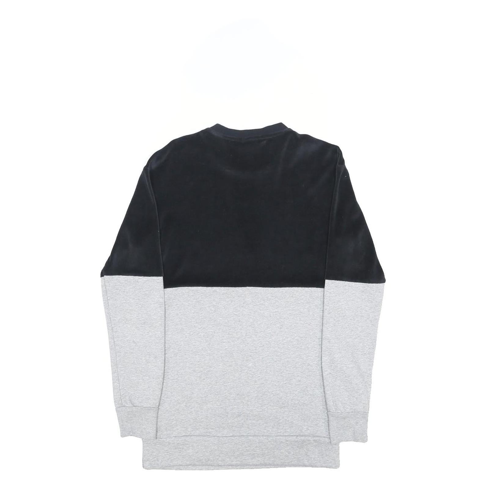 ADIDAS Girls Black & Grey Crew Neck 14Y Cotton Blend Sweatshirt