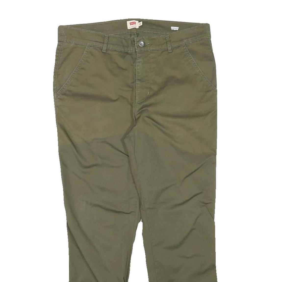 LEVI'S Mens Cotton Blend Olive Slim Tapered Trousers W32 L26 Casual Comfortable