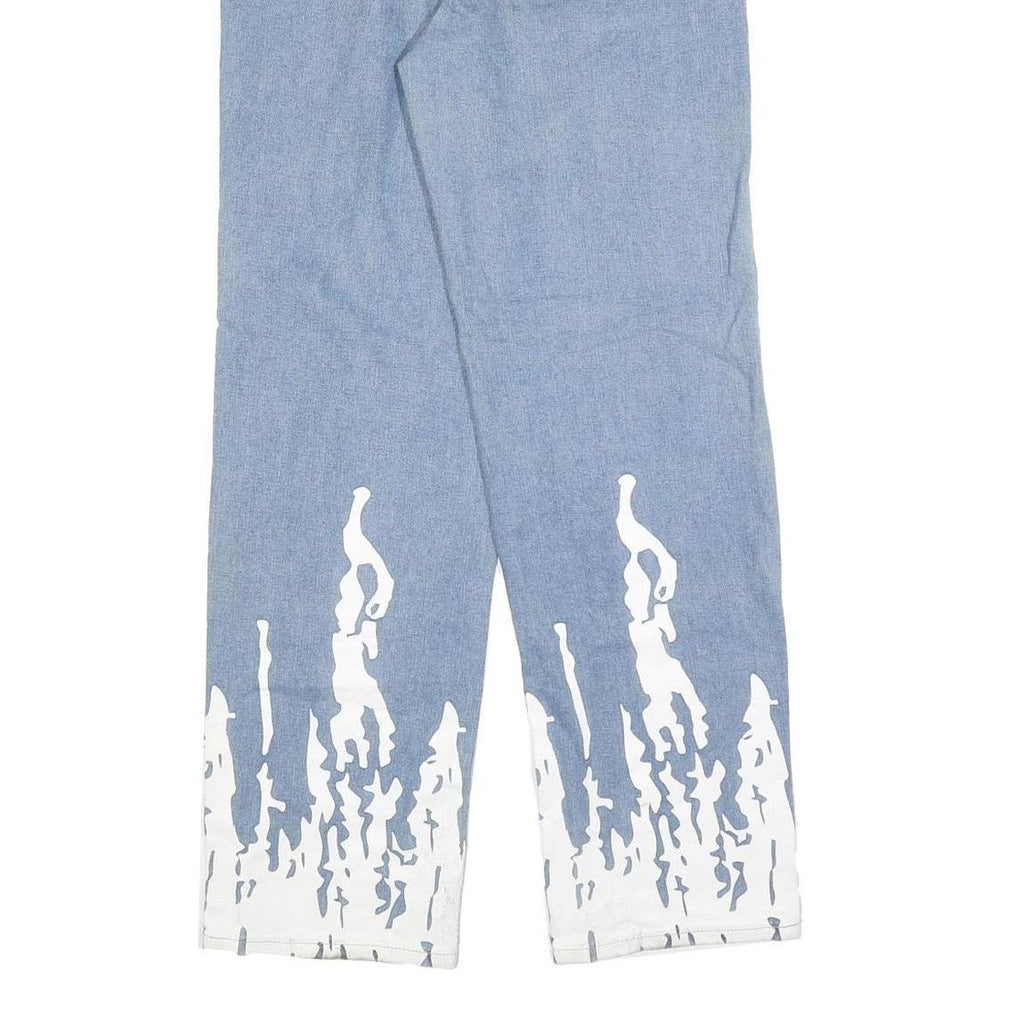 Womens Blue Cotton Blend Regular Fit Straight Leg Light Denim Jeans W26 L30