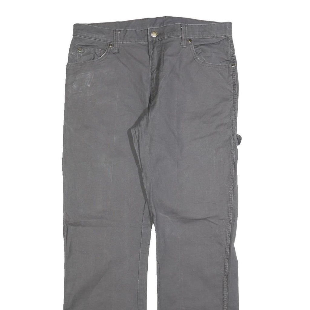DICKIES Mens Regular Fit Straight Leg Denim Grey W33 L32 Workwear Cargo Jeans