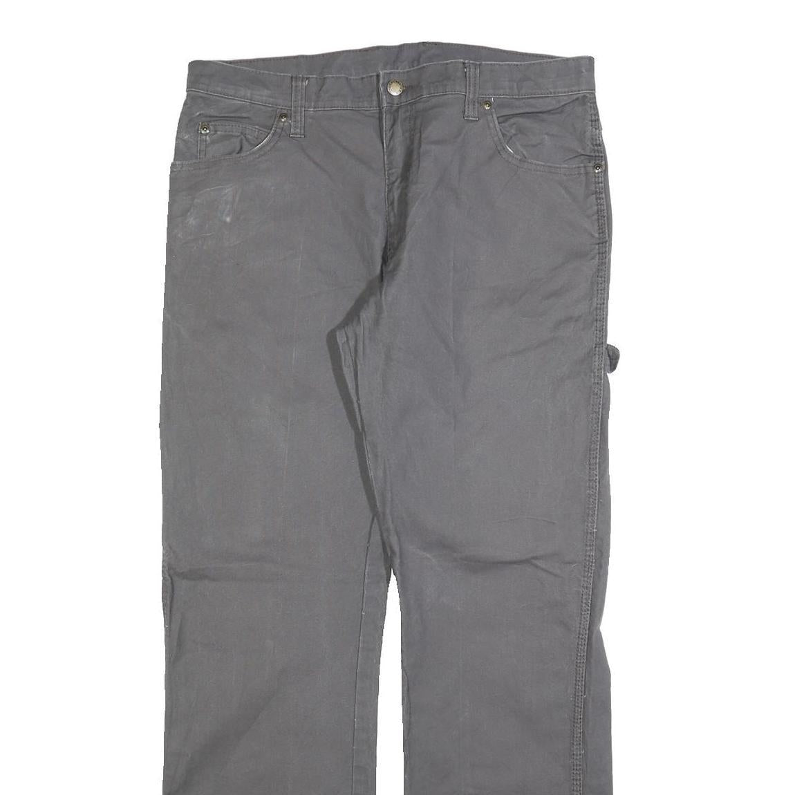 DICKIES Mens Regular Fit Straight Leg Denim Grey W33 L32 Workwear Cargo Jeans