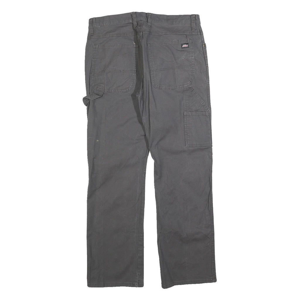 DICKIES Mens Regular Fit Straight Leg Denim Grey W33 L32 Workwear Cargo Jeans