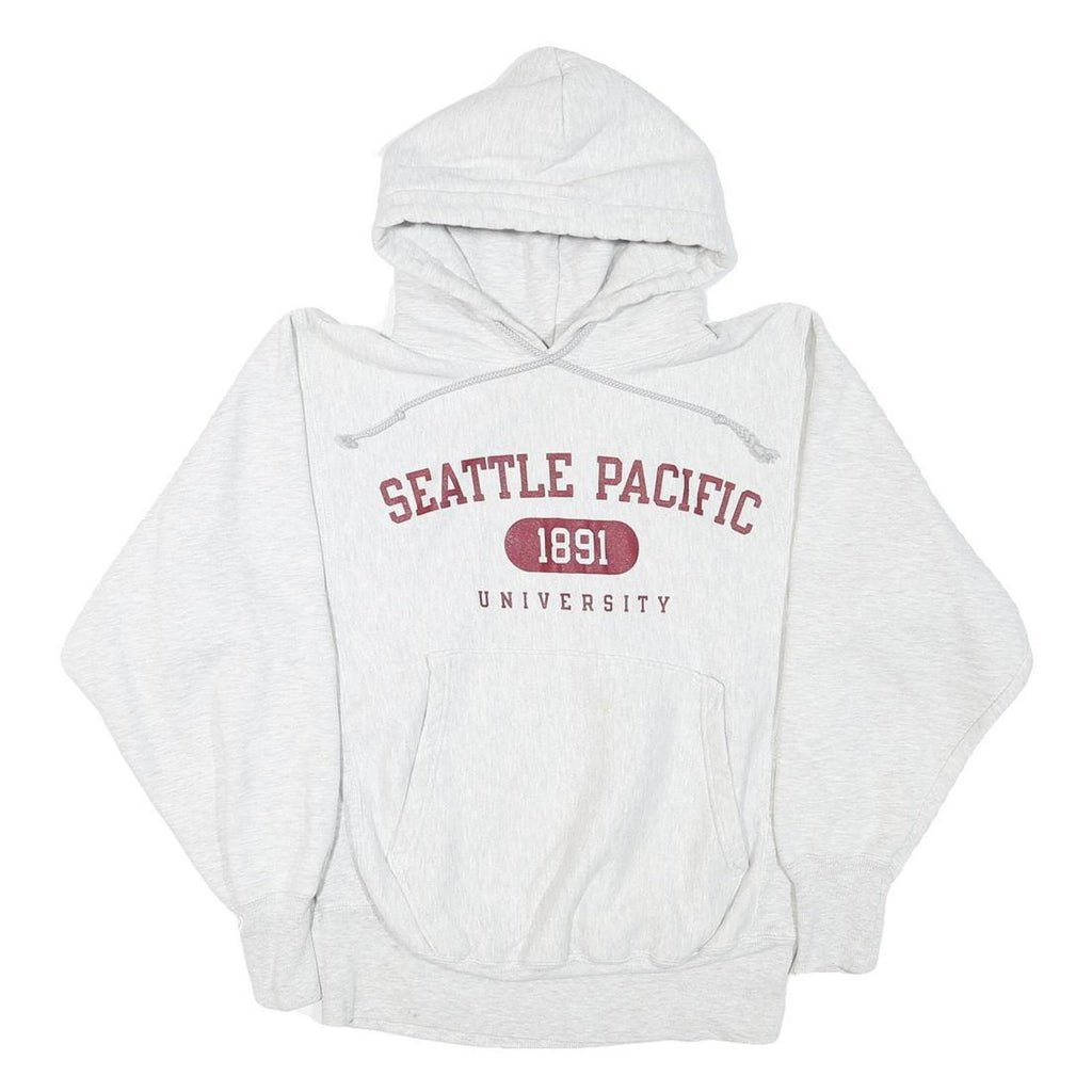 CHAMPION Mens Grey Seattle Pacific University Pullover Hoodie S Cotton Blend