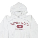 CHAMPION Mens Grey Seattle Pacific University Pullover Hoodie S Cotton Blend