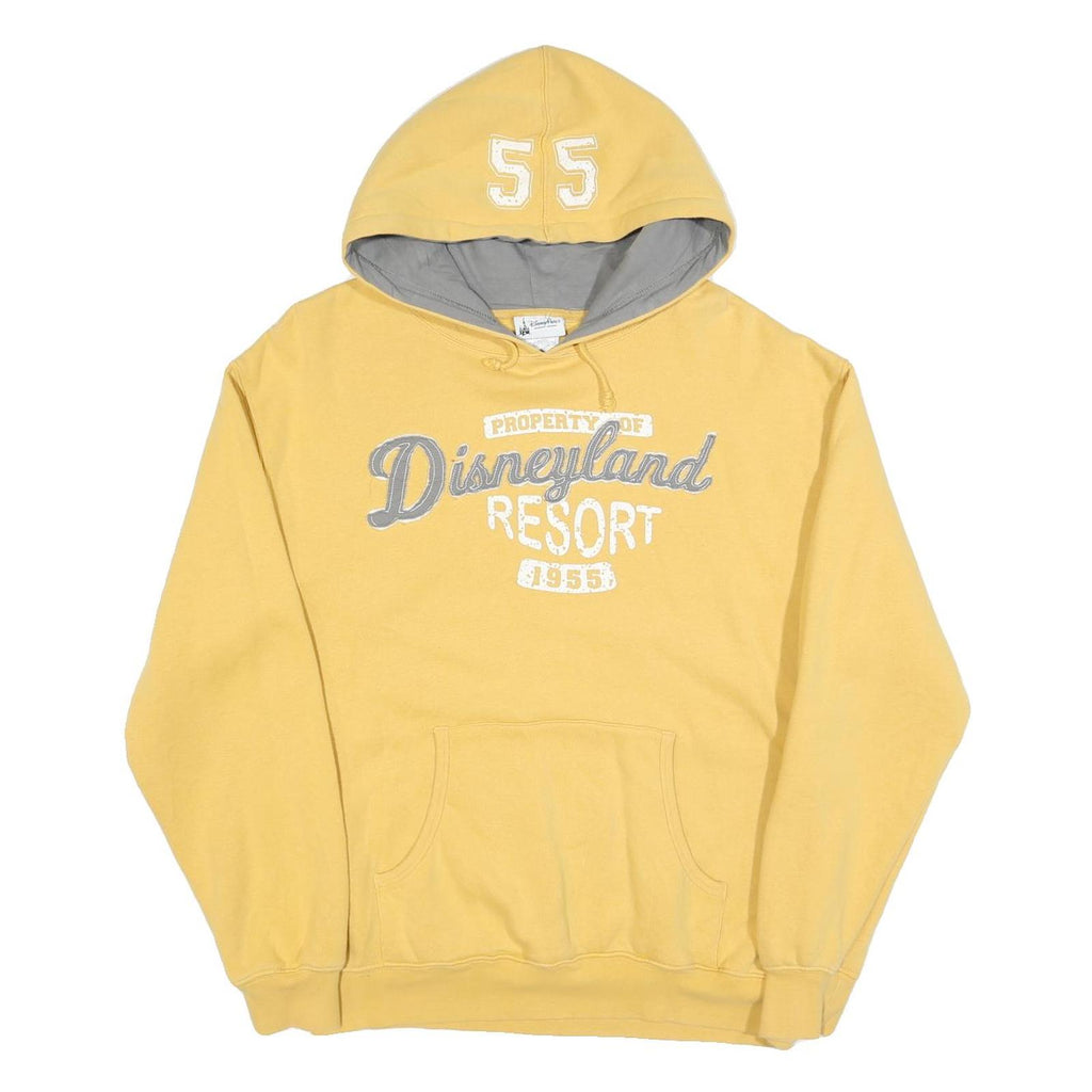 DISNEY Mens Yellow Hooded Pullover S Disneyland Resort 1955 Cotton Blend